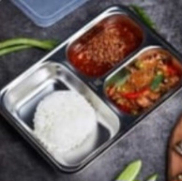 ถาดหลุม 3 หลุม สแตนเลส  