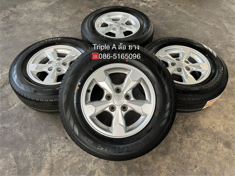 Enkai อะลูมิเนียมอัลลอย 15" ✨ล้อแม็ก 5รู114✨Mitsu Triton ขอบ 15 พร้อมยางใหม่💯215-70-15 Bridgestone💥ปลายปี 25💥