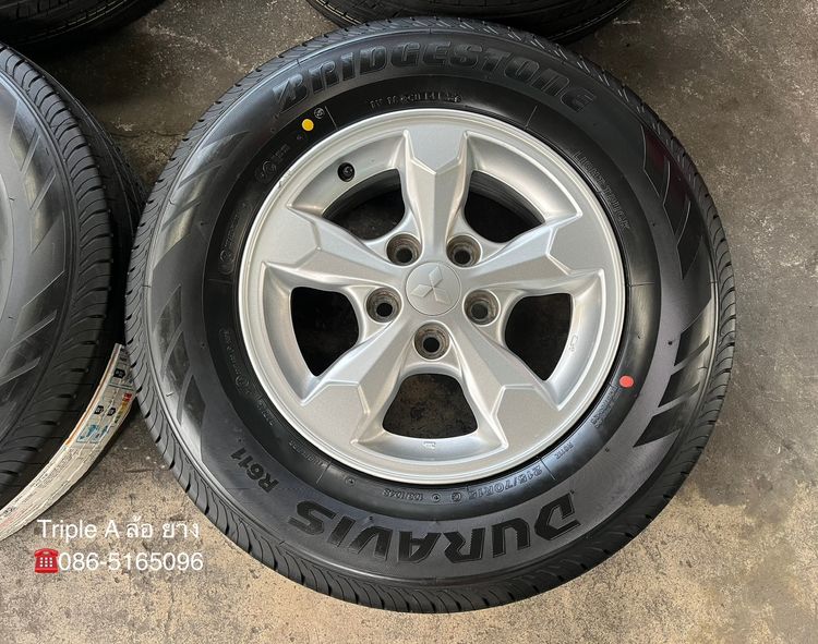 ✨ล้อแม็ก 5รู114✨Mitsu Triton ขอบ 15 พร้อมยางใหม่💯215-70-15 Bridgestone💥ปลายปี 25💥 รูปที่ 3