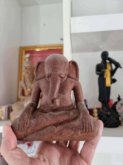 พระพิฆเนศ ไม้แกะสลัก มีกลิ่นหอมอ่อนๆ จากประเทศอินเดีย ขนาดตั้งบูชา นำเข้าร่วมพิธีวัดแขก