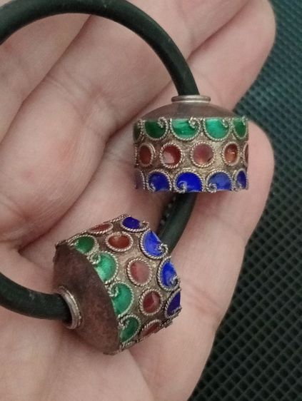 เนื้อเงินแท้ลงยาลายนูนเก่าโบราณงานสั่งทำสภาพเยี่ยม รูปที่ 16