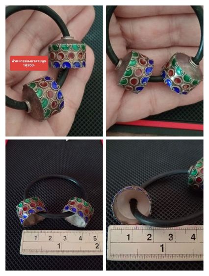 เนื้อเงินแท้ลงยาลายนูนเก่าโบราณงานสั่งทำสภาพเยี่ยม รูปที่ 7