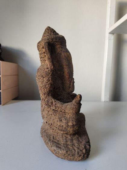 พระพิฆเนศ ปาง พระรีนาโมจัน คณปติ ปางแก้กรรม และขจัดหนี้สิน เนื้อศิลาโบราณปิดทองเก่าผสมมวลสาร108 หน้าตัก 5.5นิ้ว ฐานกว้าง รูปที่ 2