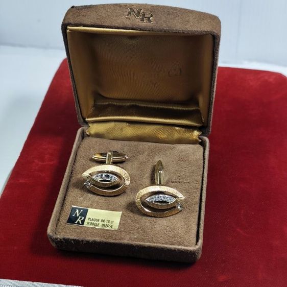 🔖คัพลิงก์สีทอง18k แบรนด์ Nina Ricci วินเทจ มีตอกโค้ด ของจริงสวยมาก งานจากต่างประเทศ รูปที่ 6