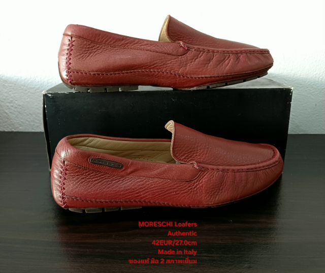 MORESCHI Loafers, Men's 8UK 42EU(27.0cm) Made in Italy ของแท้ มือ 2 สภาพเยี่ยม, รองเท้า Moreschi หนังแท้ พื้นเต็ม มีร่องรอยการใช้งานเล็กน้อย รูปที่ 13