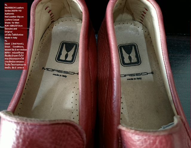 MORESCHI Loafers, Men's 8UK 42EU(27.0cm) Made in Italy ของแท้ มือ 2 สภาพเยี่ยม, รองเท้า Moreschi หนังแท้ พื้นเต็ม มีร่องรอยการใช้งานเล็กน้อย รูปที่ 8