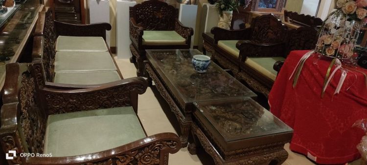 ชุดรับแขกไม้สักแกะสลัก รูปที่ 4