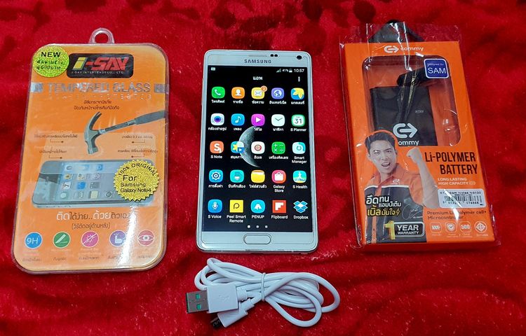 มือถือ SAMSUNG NOTE 4 สภาพดีใช้งานได้ปกติ แบต 2 ก้อน