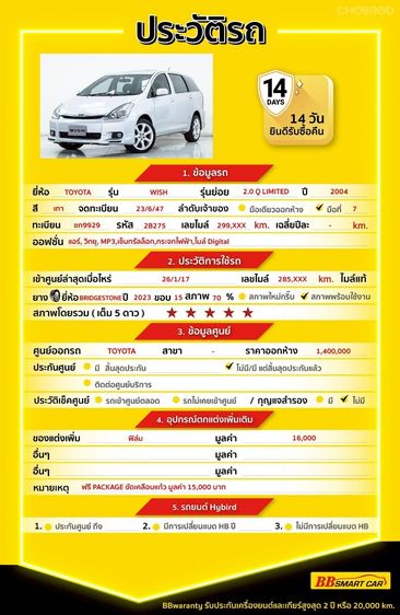 Toyota Wish 2004 2.0 Q Limited Utility-car เบนซิน LPG เกียร์อัตโนมัติ เทา รูปที่ 2
