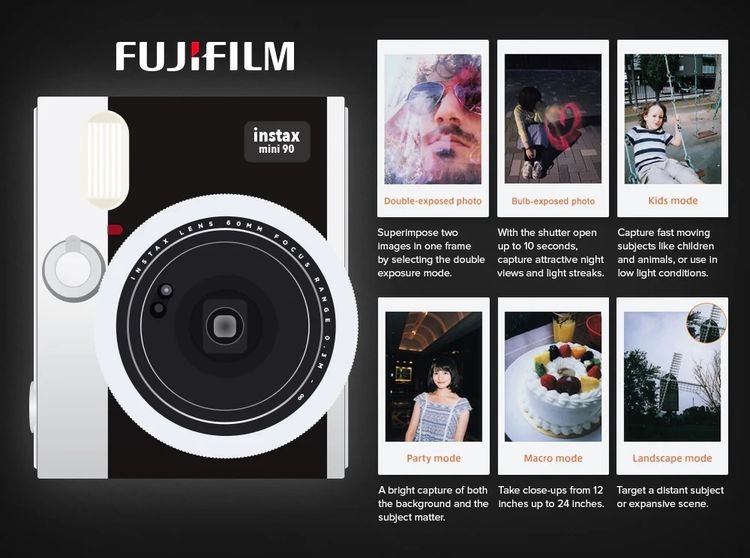 Fujifilm Instax mini90 NEO Classic กล้องอินสแตนท์ รูปแบบฟิล์มมินิ   รูปที่ 2