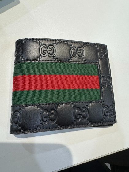 อื่นๆ หลากสี Gucci กระเป๋าสตางค์ผู้ชาย รุ่น Signature Web (แท้ 💯) สภาพใหม่ ยังไม่เคยใช้งาน หนังแท้ลาย GG embossed + แถบเขียว-แดงคลาสสิก