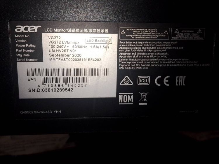 Acer VG272 รูปที่ 3
