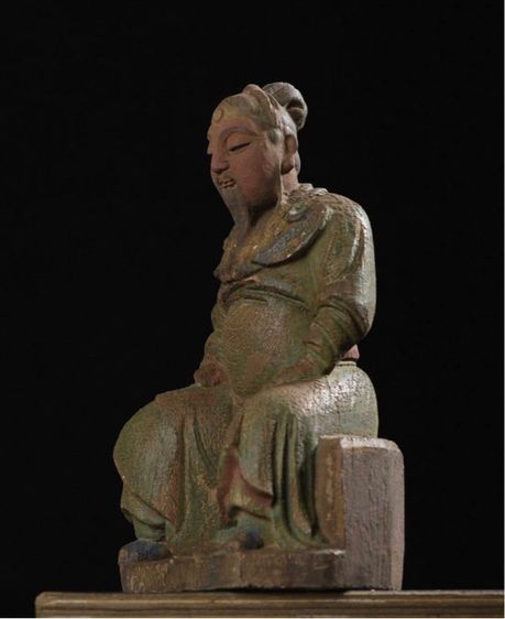 ✨รูปปั้นแกะสลักไม้โบราณของกวนอู 