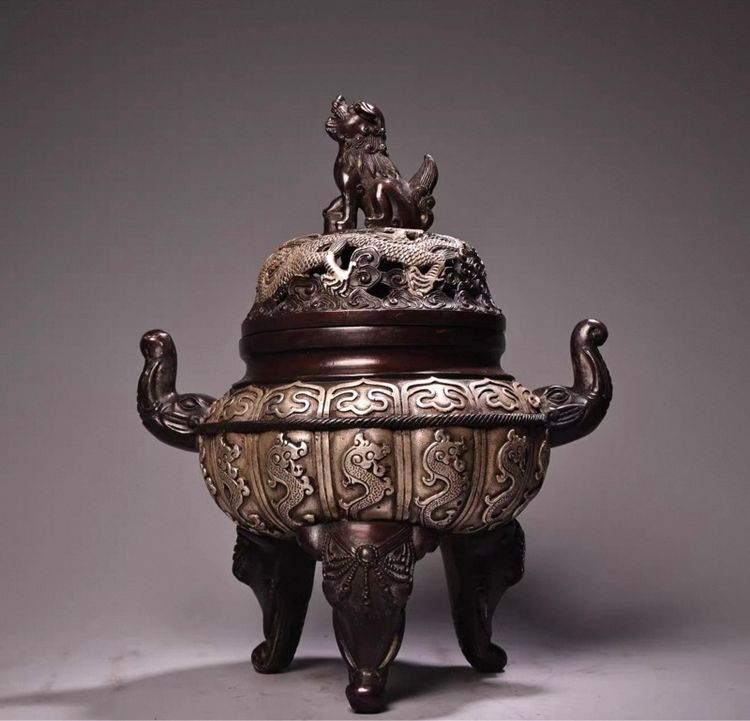 ✨กระถางธูปสามขาทำจากทองสัมฤทธิ์