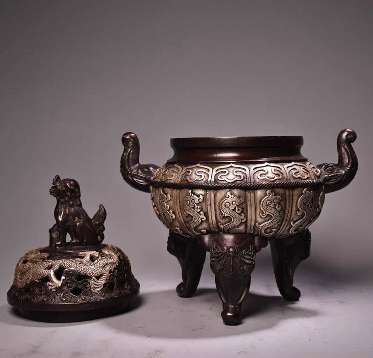 ✨กระถางธูปสามขาทำจากทองสัมฤทธิ์ รูปที่ 4