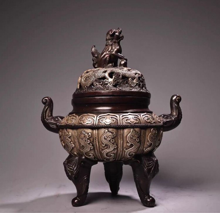 ✨กระถางธูปสามขาทำจากทองสัมฤทธิ์ รูปที่ 2