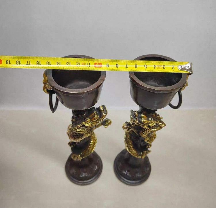 ✨เชิงเทียนมังกรทำจากทองเหลือง  รูปที่ 5