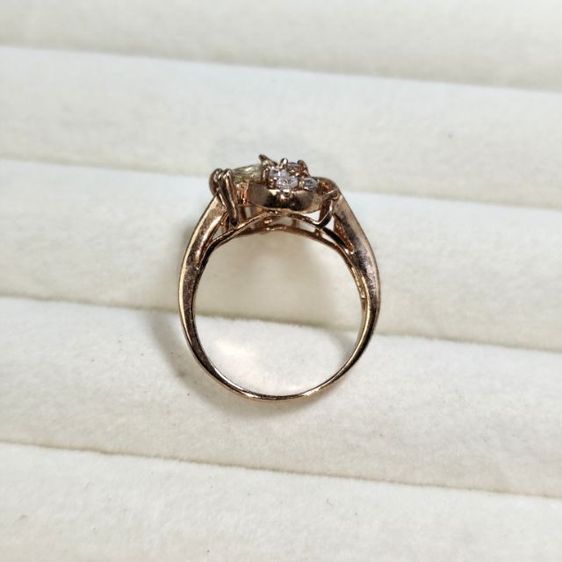 🔖แหวนสีทองเค พลอยเล่นแสงสวย ของจริงสวยมาก  รูปที่ 3