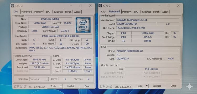 🚀 ขายมัดรวม ชุดแรงคุ้มค่า Core i5-8400 + GIGABYTE B365M GAMING HD สภาพนางฟ้า รูปที่ 6