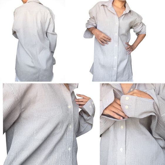 เชิ้ต แขนยาว ใส่ทำงาน ลำลอง เที่ยวเล่นได้ ใส่ได้ทั้งชาย หญิง ทรงตรง  รูปที่ 10