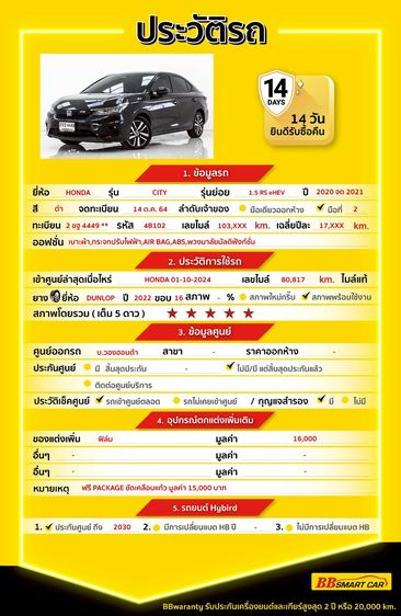 Honda City 2021 1.5 e:HEV RS Sedan ไฮบริด ไม่ติดแก๊ส เกียร์อัตโนมัติ ดำ รูปที่ 2