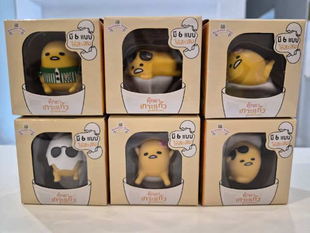 โมเดล Gudetama คอลเลกชัน Summer Time (เกาะแก้ว 7-Eleven) ครบเซต งานลิขสิทธิ์แท้จากเซเว่น รุ่นนี้น่ารักมาก มีกล่อง ครบชุด 6 แบบ สภาพดี ไม่เหนียว
