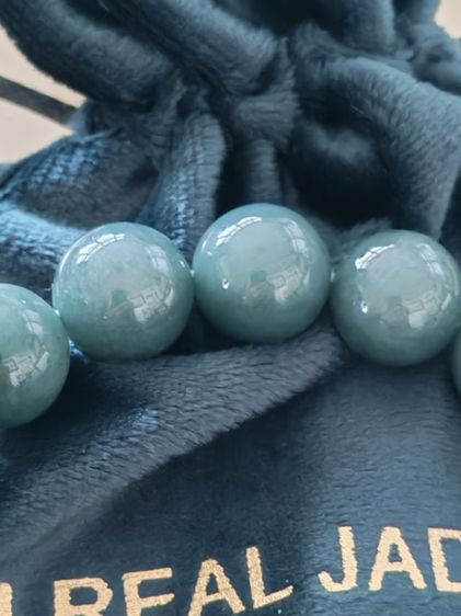 สร้อยข้อมือหยกพม่าแท้​สร้อยข้อมือหยกพม่าแท้​ขนาดเม็ดหยก 12.4 mm​ รูปที่ 3