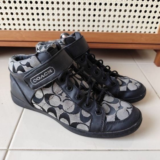 ดำ UK 7.5 | EU 41 1/3 | US 9 อื่นๆ รองเท้าผ้าใบหุ้มข้อ COACH size 9 ยาวด้านใน26cm มือสองขายตามสภาพขอคนรับได้