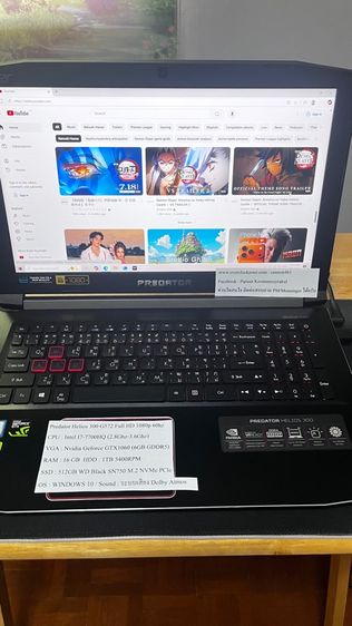 โน้ตบุ้ค Acer Predator Helios 300 ปี2019 มือสอง สภาพดี รูปที่ 6