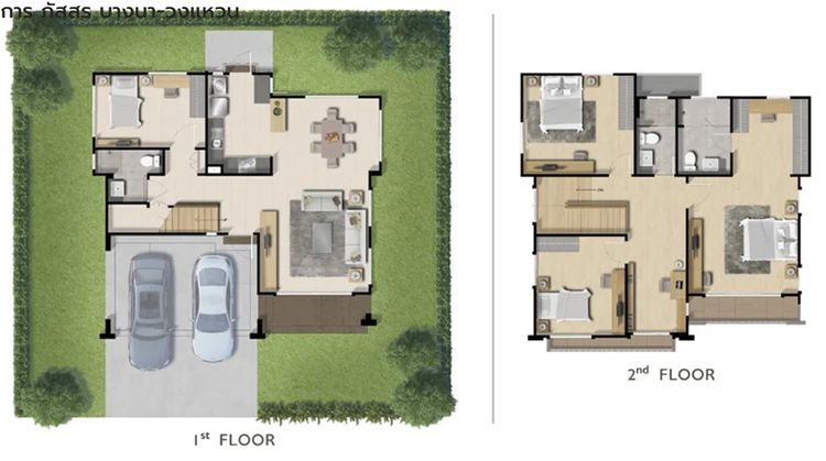 Pruksa ตกแต่งครบ 2024 บ้านเดี่ยวภัสสร บางนา วงแหวน ใกล้โรบินสัน ลาดกระบัง รูปที่ 3