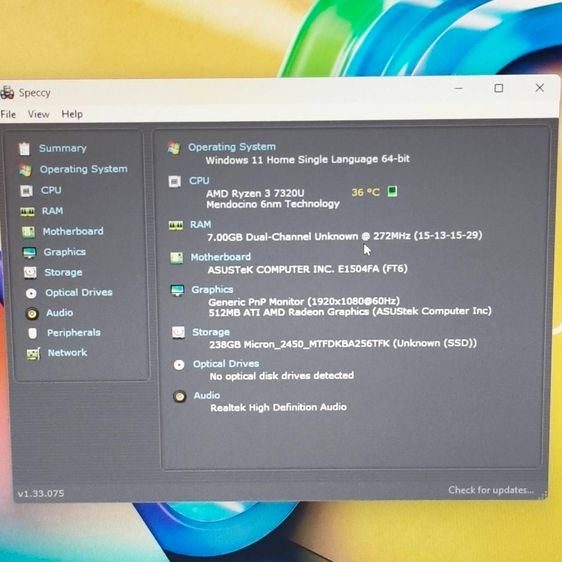 ASUS Vivobook Go 15 Ryzen 3 7320U RAM 8GB SSD 256GB จอ FHD 15.6" รูปที่ 11