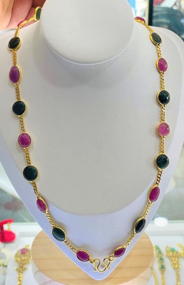 สร้อยคอและจี้ สร้อยคอทับทิมแท้ หยกแท้ ทอง 9k