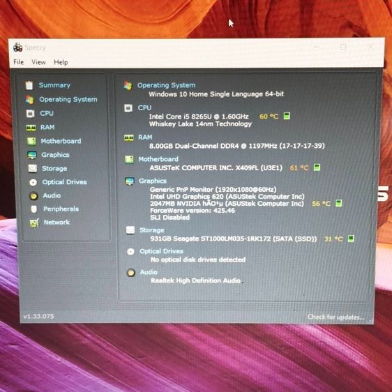 ASUS X409FL i5 Gen 8 การ์ดจอแยก MX250 SSD 1TB จอ FHD บางเบาแรงคุ้ม รูปที่ 5