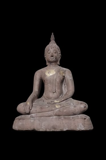 พระพุทธรูปบูชา ปางมารวิชัย (ชนะมาร) ทำจากดินเผา รูปที่ 2