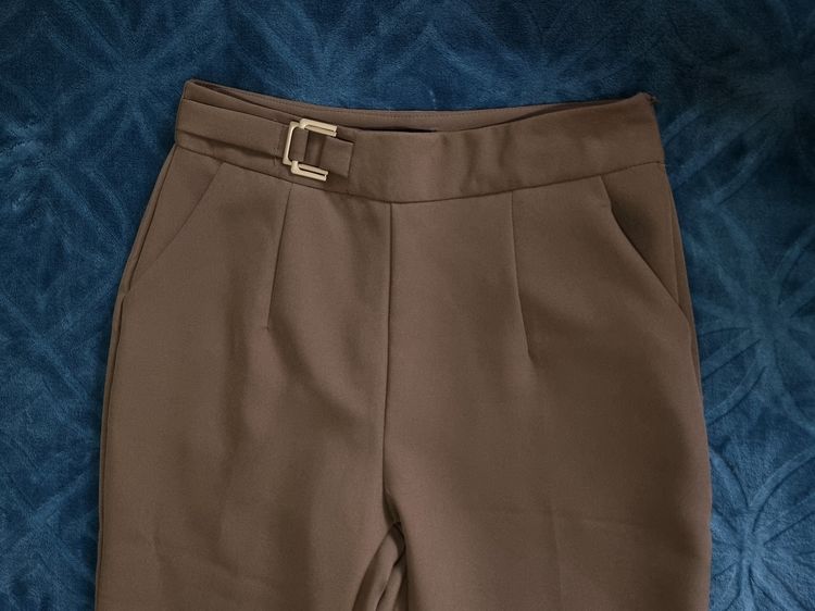 กางเกงขา 5 ส่วนสีน้ำตาลอ่อน รูปที่ 3