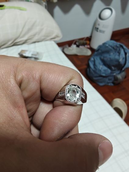 เงิน แหวนเพทายขาว 2.5 กะรัต