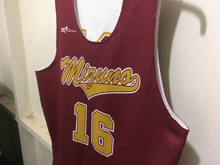 เสื้อกีฬา BasketBall แบรนด์ HoopStar (ใส่ได้2ด้าน) สีขาวกับแดงเลือดหมู รูปที่ 5