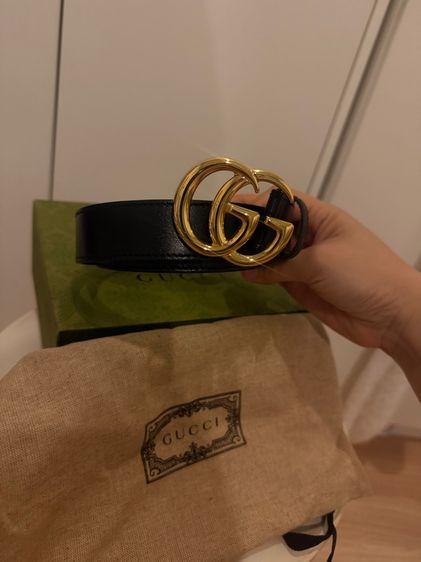 เข็มขัด GG Marmont wide belt with shiny buckle รูปที่ 2