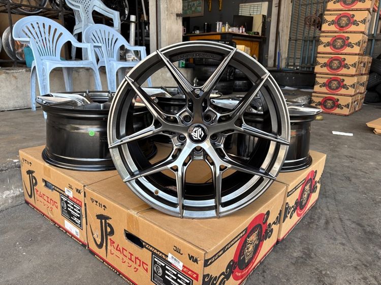 ล้อแม็กมือ1 ขอบ18 VZ-05 5รู100 กว้าง8.5 ออฟ35 สีไฮเปอร์แบล็ก ล้อเบา FLOW FORMING งานJP งานสวยมากๆ รูปที่ 4