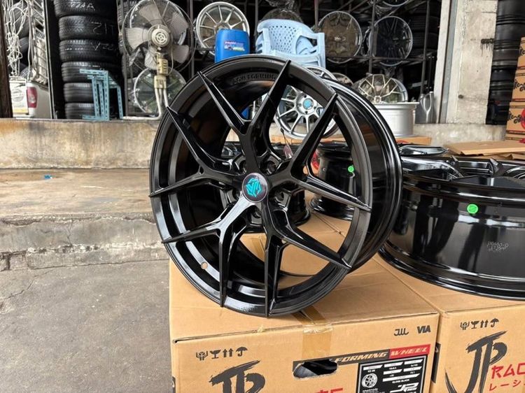 ล้อแม็กมือ1 ขอบ18 VZ-05 5รู100 กว้าง8.5 ออฟ35 สีดำเงา ล้อเบา FLOW FORMING งานJP งานสวยมากๆ รูปที่ 5