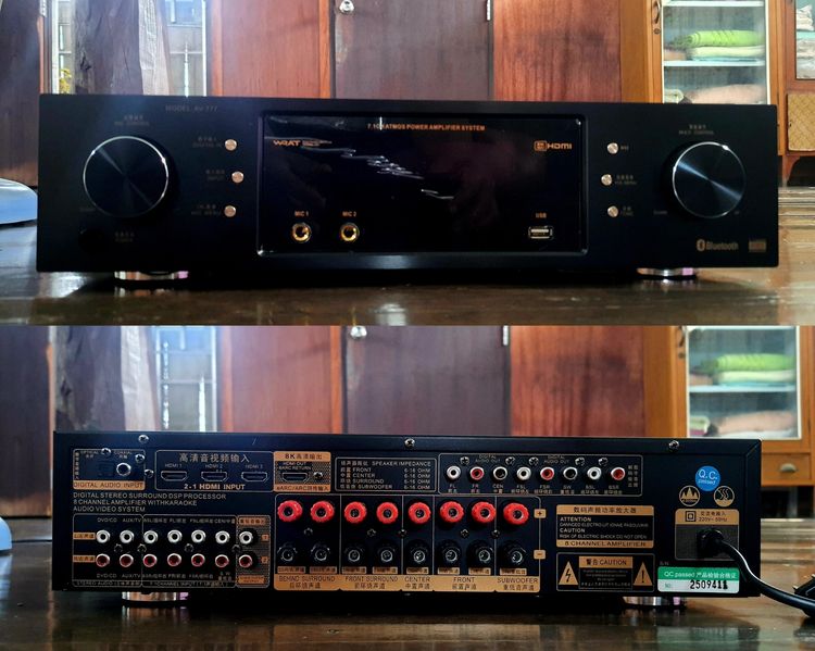 DiGiTAL AMPLiFiER DSP 7.1CH เครื่องขยายเสียง ดิจิตอลแอมพลิฟายเออร์ ยี่ห้อ KAOSHi รุ่น AV-777 SPR