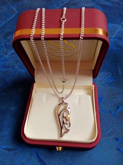 อัญมณี เครื่องประดับต่างๆ จี้เงินแท้ ฝังเพชรแท้ 1เม็ด งานนอก(มาพร้อมสร้อบแบบนี้เลยค่ะ)