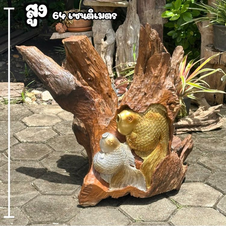 ตอไม้เเกะสลักปลา รูปที่ 2