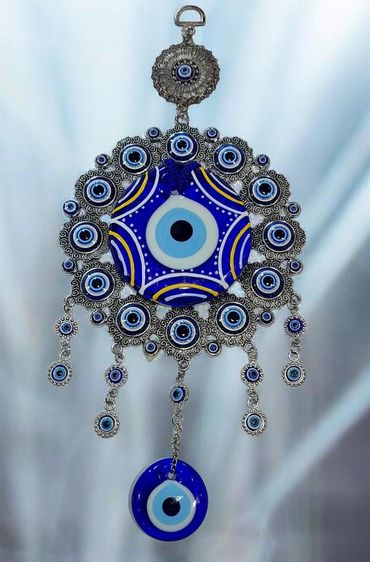 แขวนแต่งบ้าน evil eye hanging wall วงใหญ่ 15 ซม ดวงตาน้ำเงินใหญ่ 8.5 ซม ดวงตาน้ำเงินเล็ก 4 ซม ความสูงรวม 32 ซม. รูปที่ 7