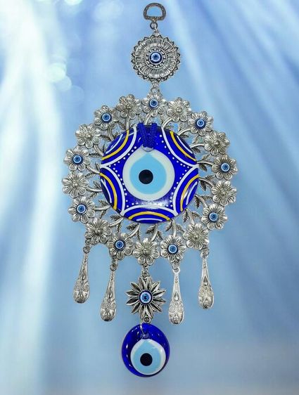แขวนแต่งบ้าน evil eye hanging wall วงใหญ่ 15 ซม ดวงตาน้ำเงินใหญ่ 8.5 ซม ดวงตาน้ำเงินเล็ก 4 ซม ความสูงรวม 32 ซม. รูปที่ 6