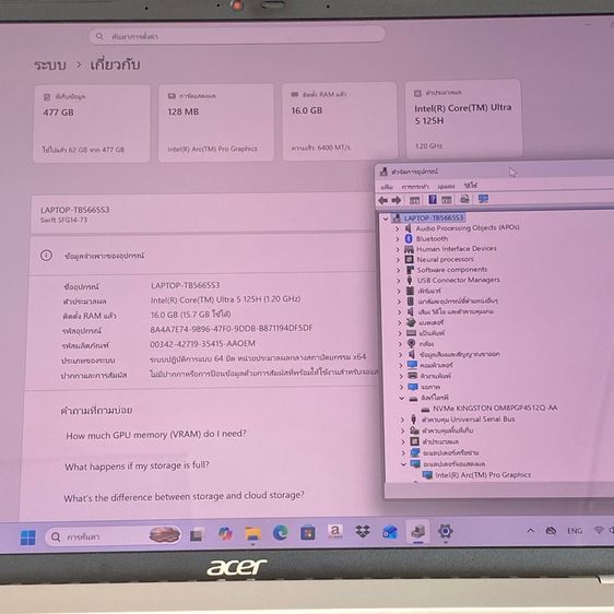 ACER SWIFT GO 14 SFG14-73-54C7 รูปที่ 9
