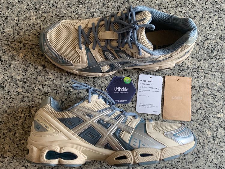 รองเท้าผ้าใบ ผ้า UK 9.5 | EU 44 | US 10 หลากสี ASICS GEL-NIMBUS 9 WIND AND SEA CREAM BLUE size 10 us  28 เซนติเมตร 