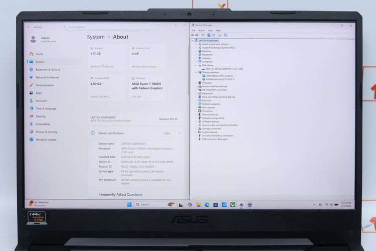 ASUS TUF GAMING A15 FA506II-HN137TS RYZEN 7 4800H.GTX1650TI 8.512GB - ID26020022 รูปที่ 4