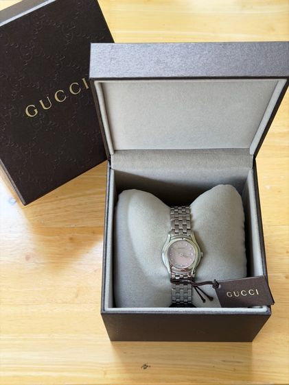 GUCCI Round face Watches 5500L Diamond Quartz Pink Dial Women's SS รูปที่ 3