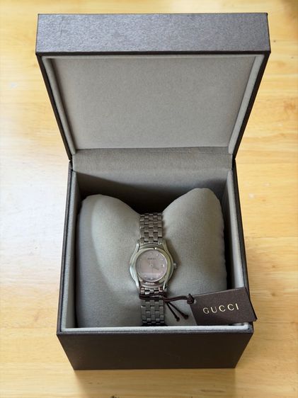 GUCCI Round face Watches 5500L Diamond Quartz Pink Dial Women's SS รูปที่ 4
